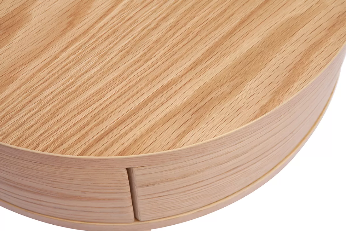 Miliboo Tables de chevet rondes en bois clair avec tiroir D45 cm (lot de 2) JUDITH