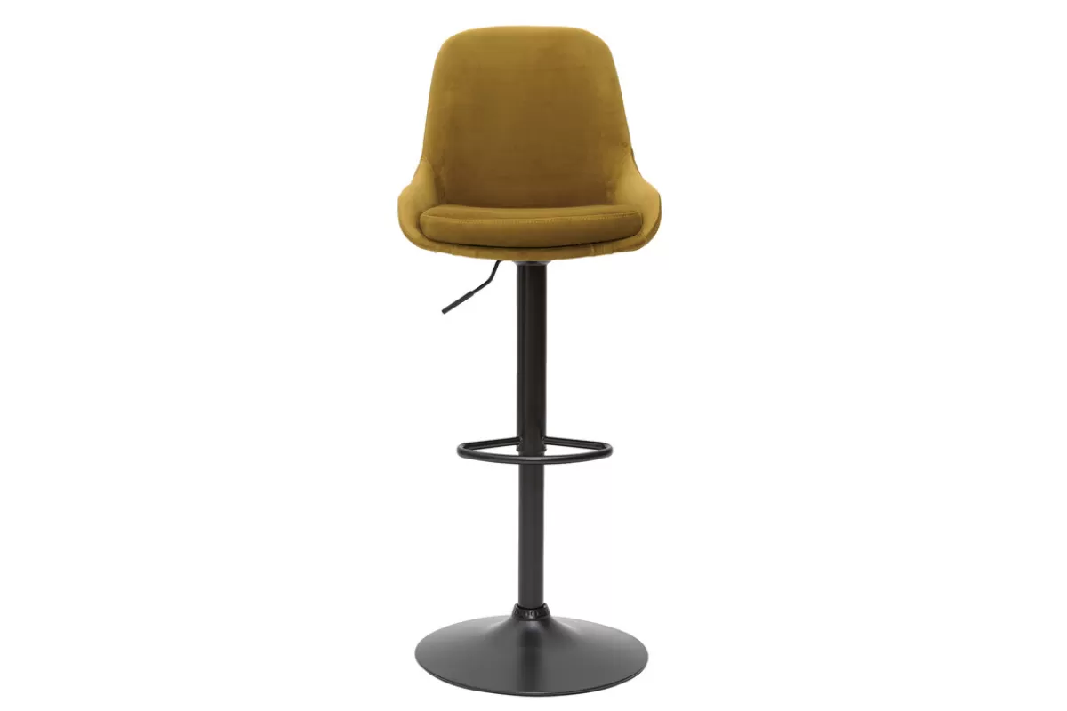 Miliboo Tabourets de bar design réglables velours bronze (lot de 2) HOLO