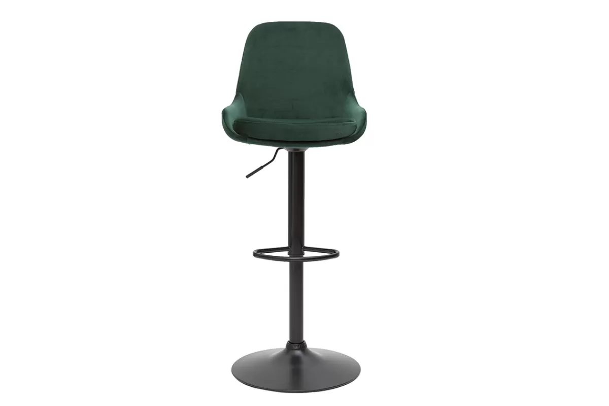 Miliboo Tabourets de bar design réglables velours vert (lot de 2) HOLO