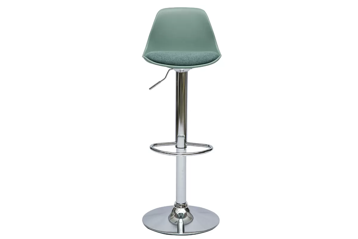 Miliboo Tabourets de bar design vert de gris (lot de 2) STEEVY