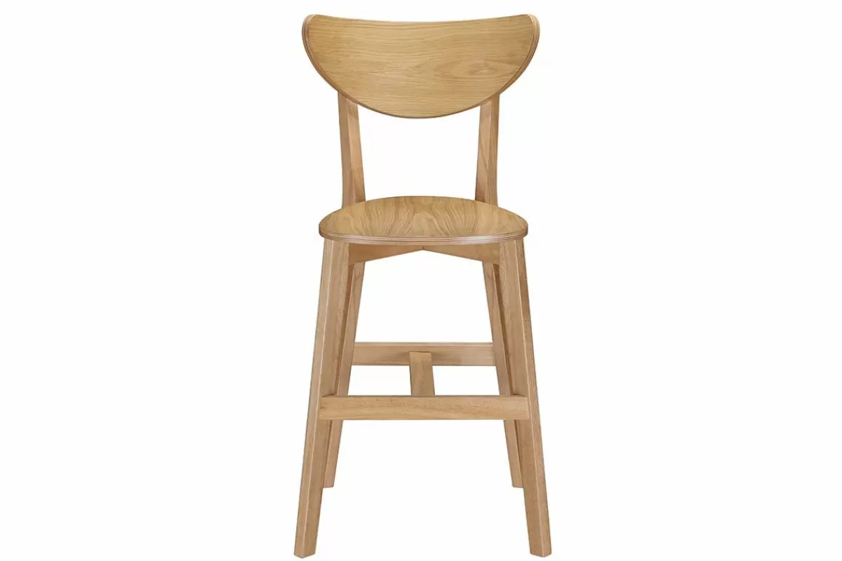 Miliboo Tabourets de bar scandinaves finition chêne H65 cm (lot de 2) LEENA