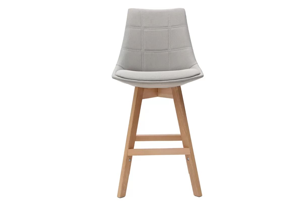 Miliboo Tabourets de bar scandinaves gris clair 65 cm (lot de 2) MATILDE