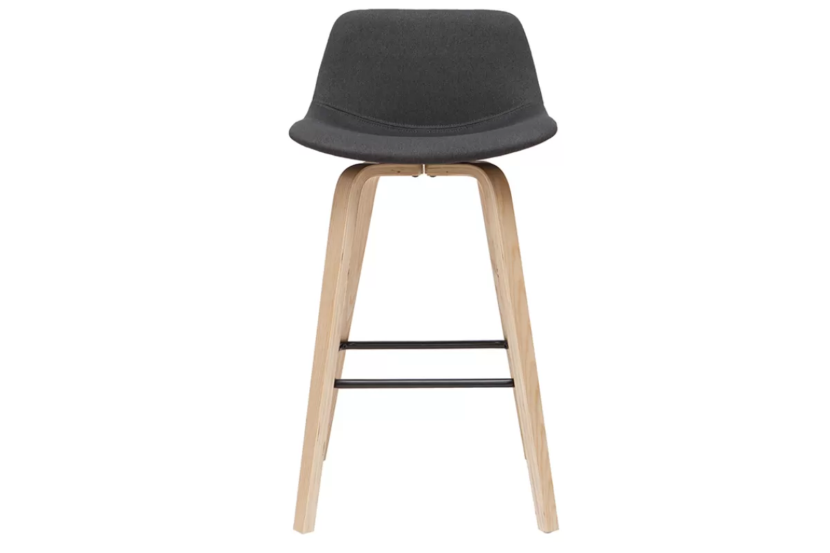 Miliboo Tabourets de bar scandinaves gris foncé H65 cm (lot de 2) NONIE