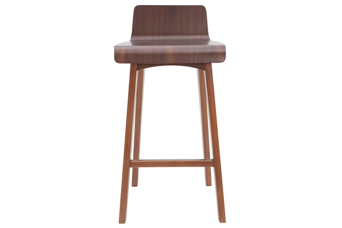 Miliboo Tabourets de bar scandinaves noyer H65 cm (lot de 2) BALTIK
