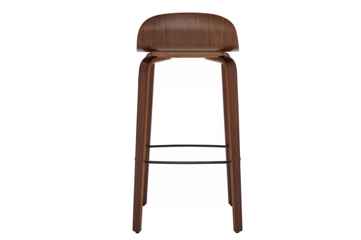 Miliboo Tabourets de bar vintage noyer H68 cm (lot de 2) OBRA