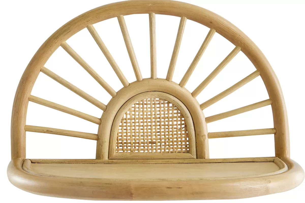 Miliboo Étagères murales en rotin naturel et cannage L40 cm (lot de 2) BOW