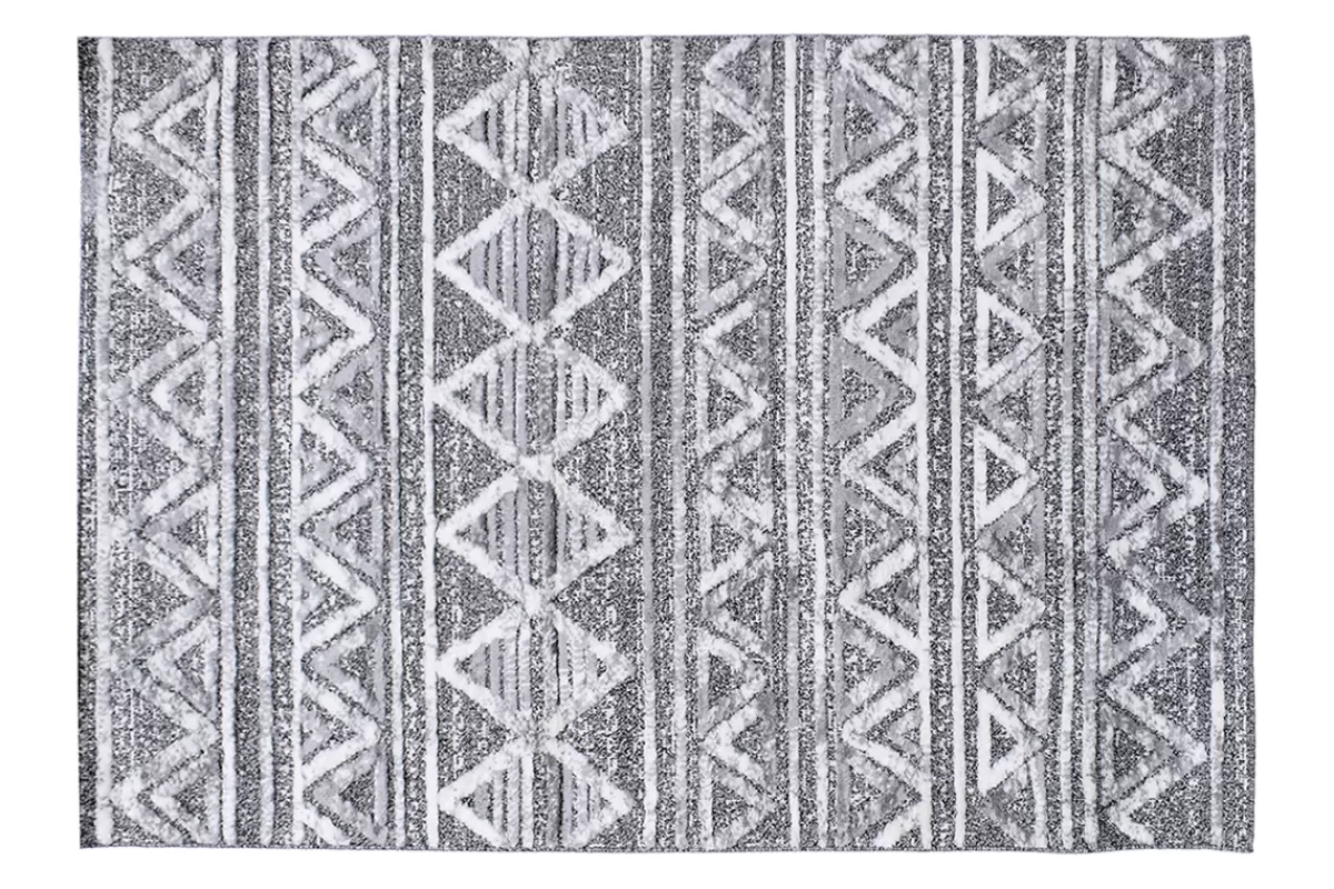 Miliboo Tapis berbere avec motifs en relief blanc et gris 160 x 230 cm ERGA