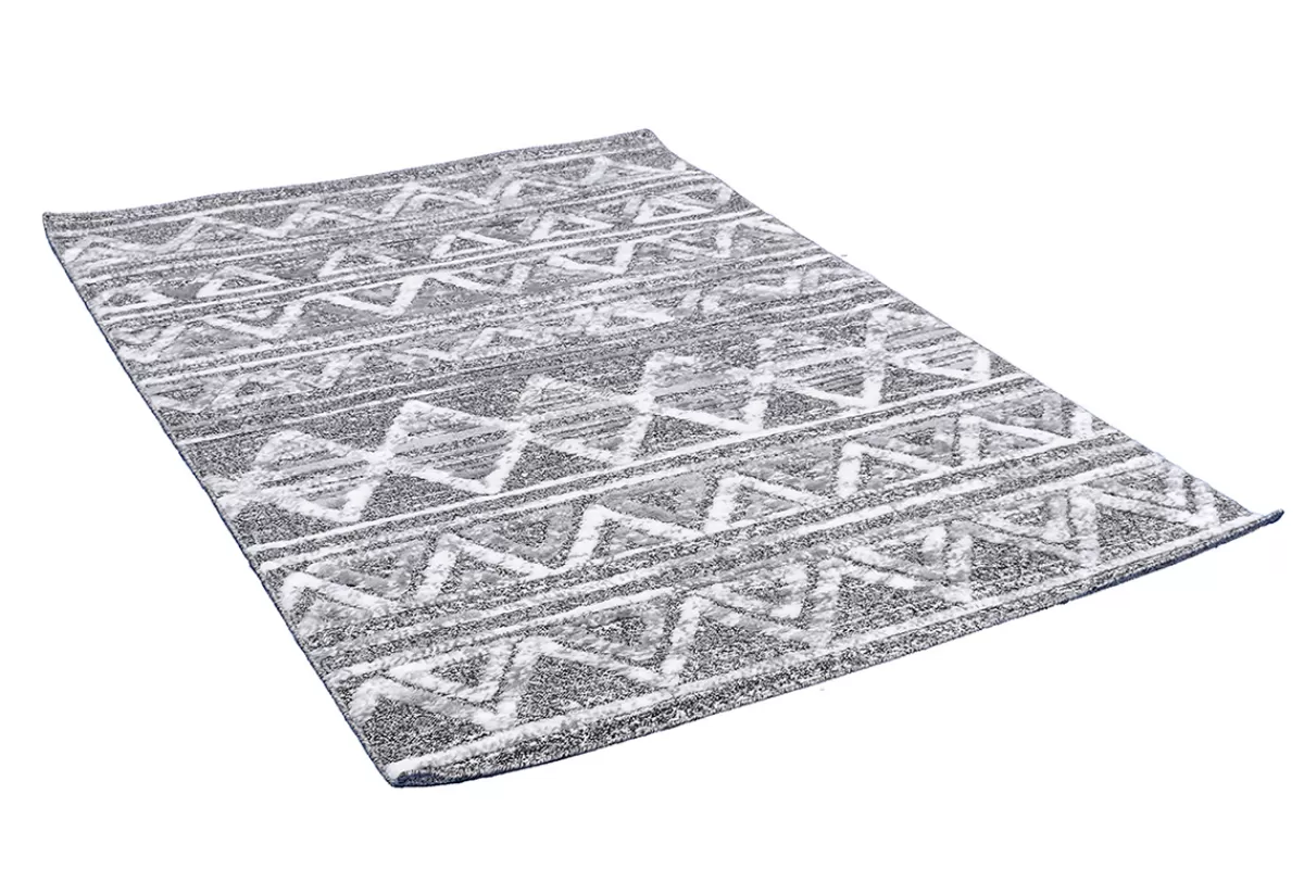 Miliboo Tapis berbere avec motifs en relief blanc et gris 160 x 230 cm ERGA