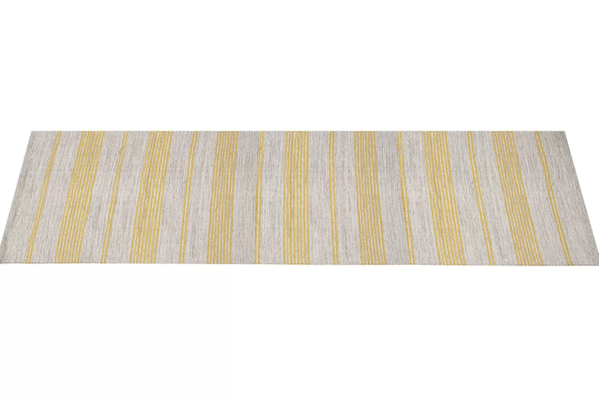Miliboo Tapis de couloir en coton jaune et beige 60 x 200 cm CABOURG