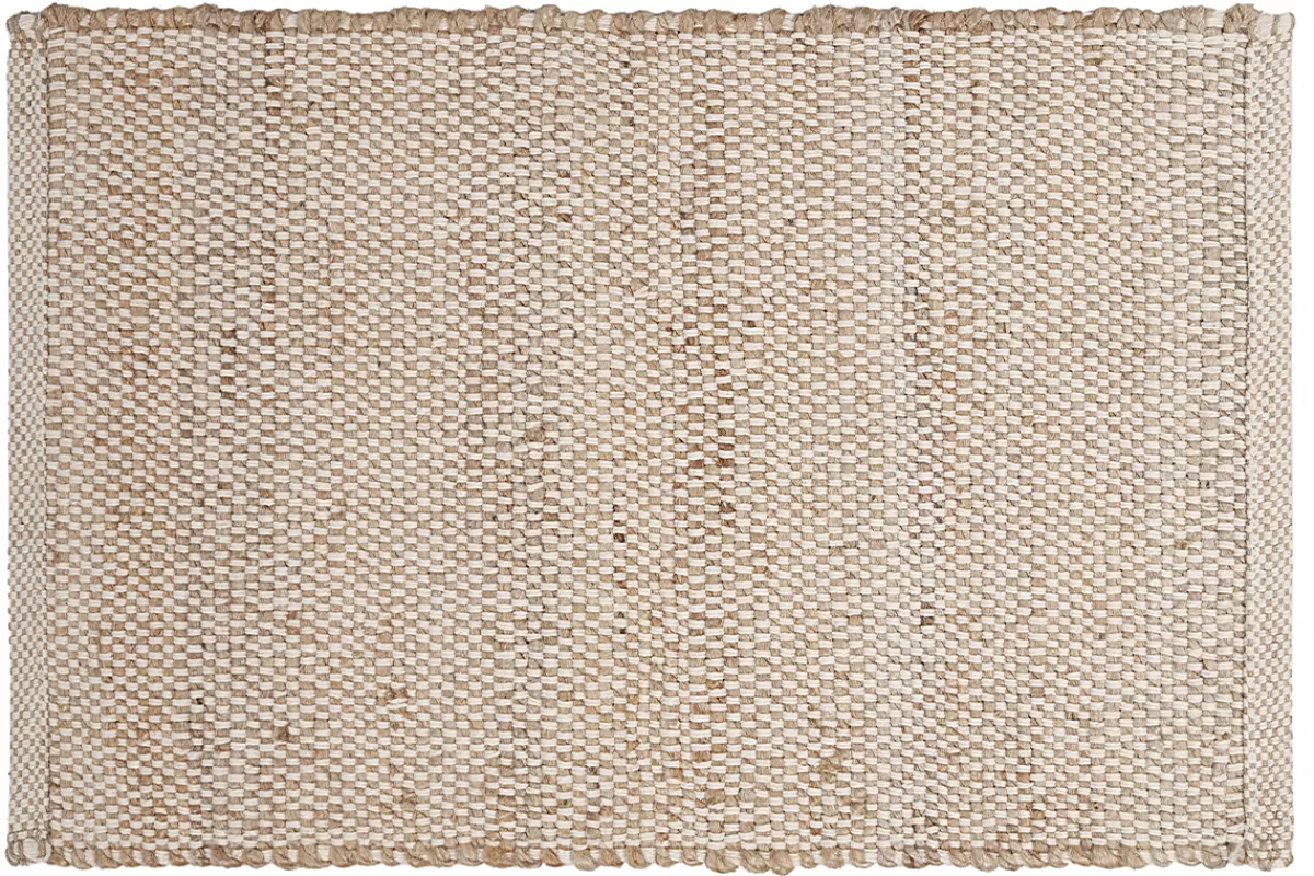 Miliboo Tapis rectangulaire beige en jute et coton tissés L140 x L200 EFFIA