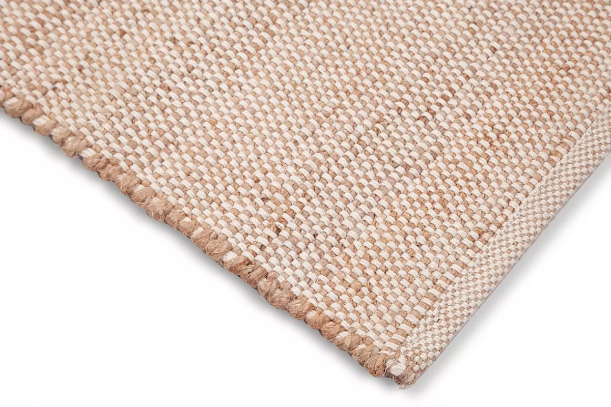 Miliboo Tapis rectangulaire beige en jute et coton tissés L140 x L200 EFFIA