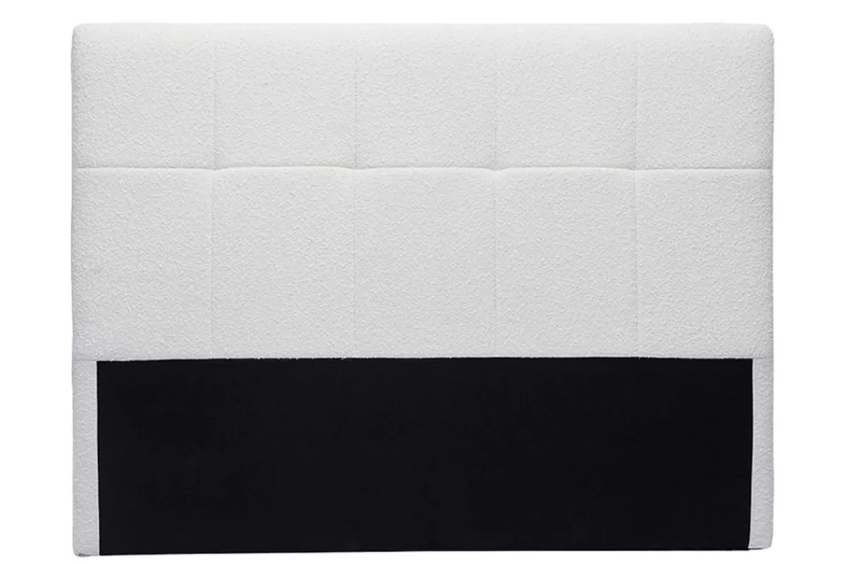Miliboo Tête de lit en tissu effet laine bouclée blanc L160 cm CLOVIS