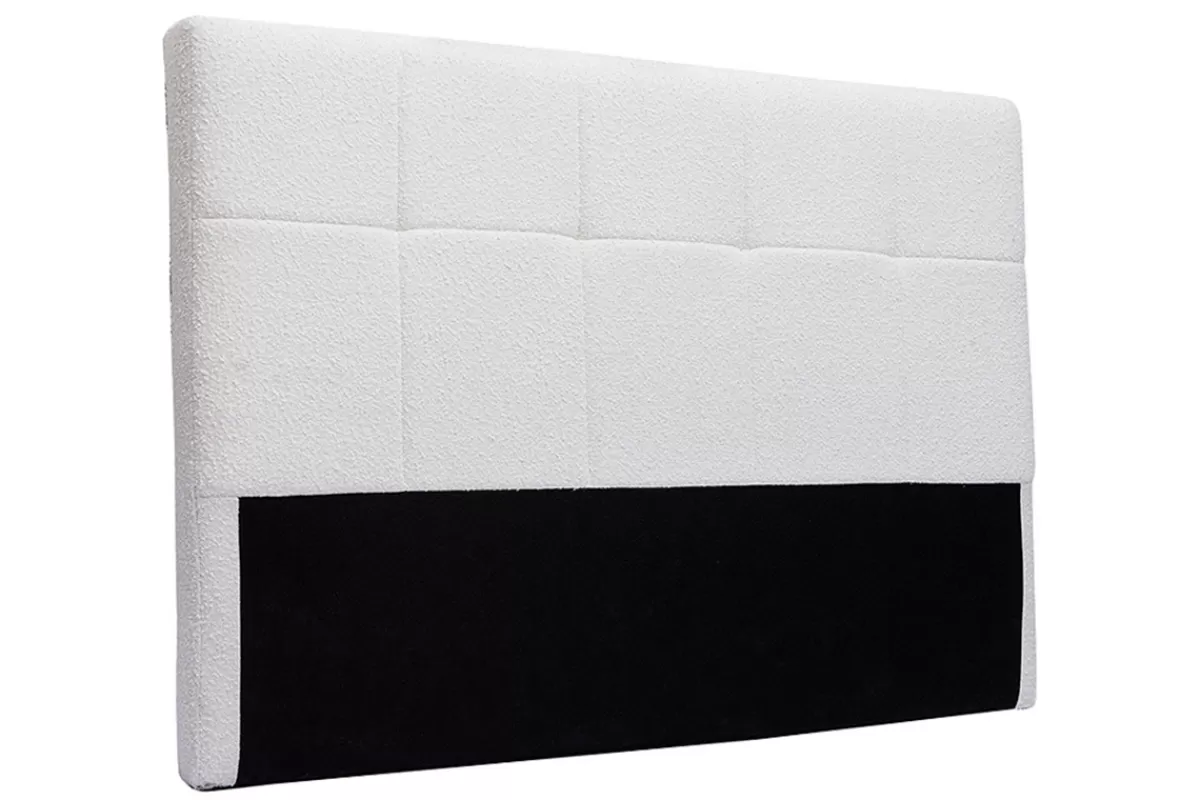 Miliboo Tête de lit en tissu effet laine bouclée blanc L160 cm CLOVIS