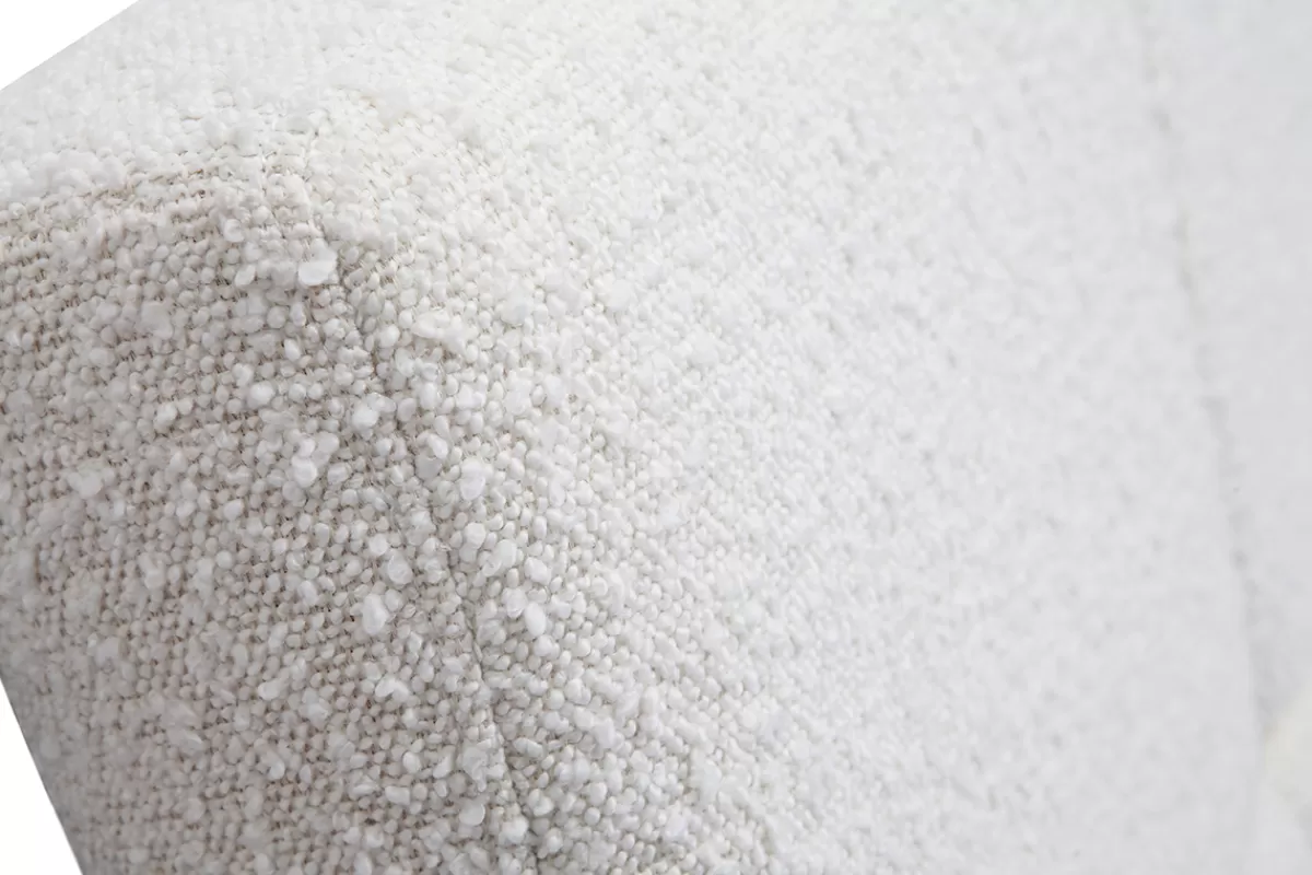 Miliboo Tête de lit en tissu effet laine bouclée blanc L160 cm CLOVIS